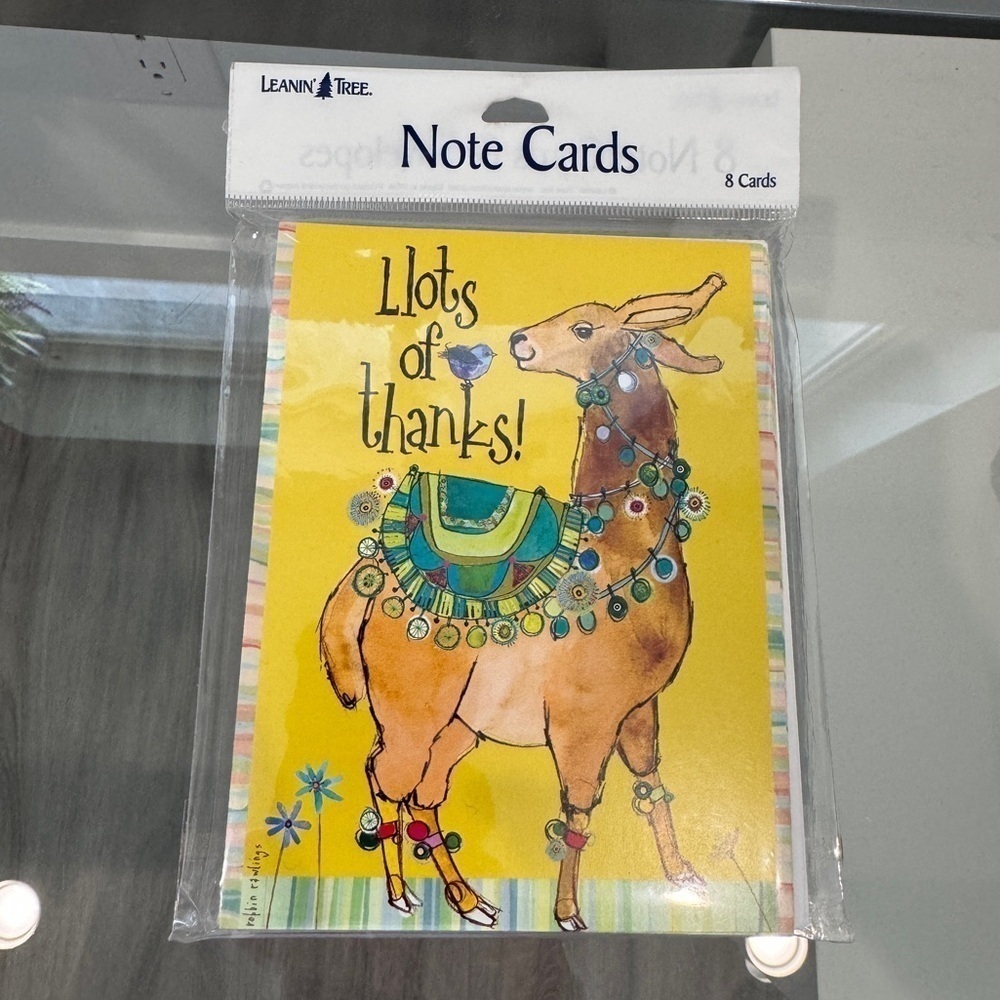 Leanin' Tree Llama Print 8 Note Cards with Envelopes